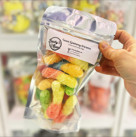 sour gummy worms - freeze dried candy belleville ontario - freeze dried snacks prince edward county