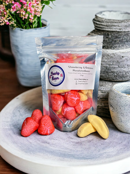 strawberry and banana marshmallows-freeze-dried-candy
