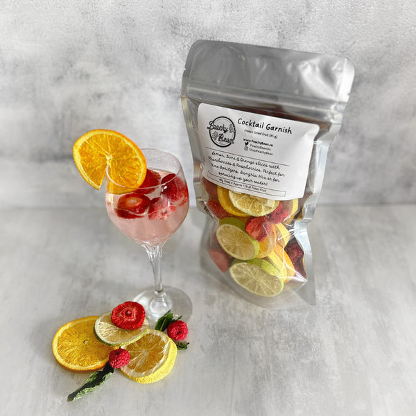 cocktail garnish - freeze dried fruit mix
